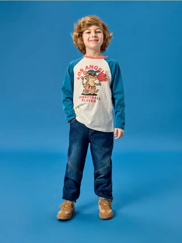 Jeans chino con effetto lavato - blu scuro