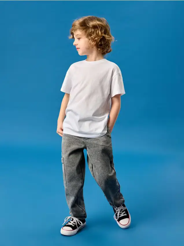 Jeans chino con effetto lavato - grigio chiaro