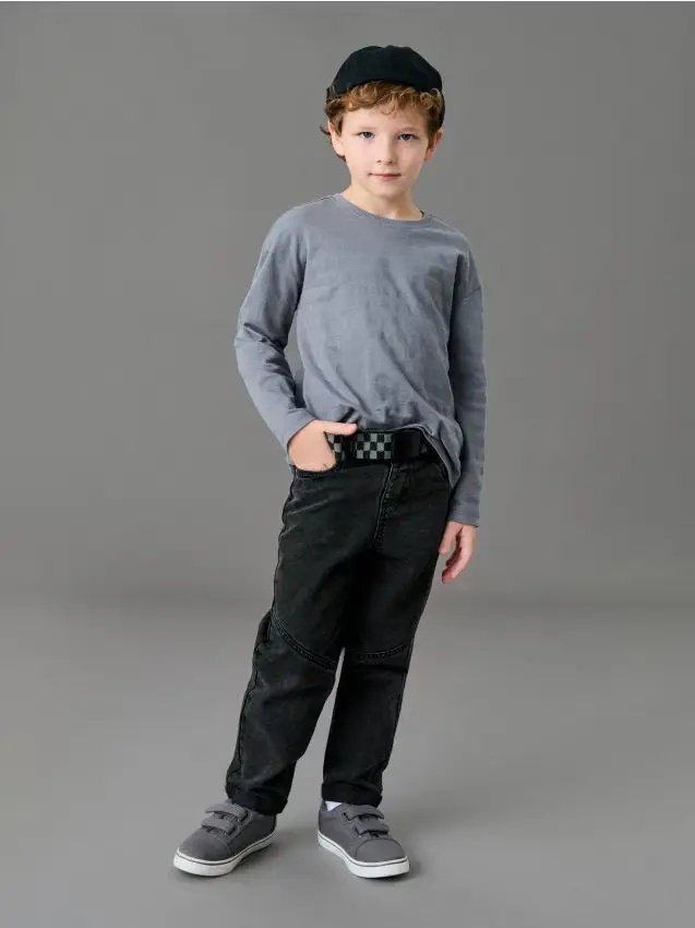 Jeans chino con effetto lavato - nero