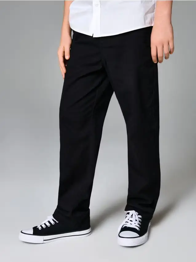 Jeans chino con vita regolabile - nero