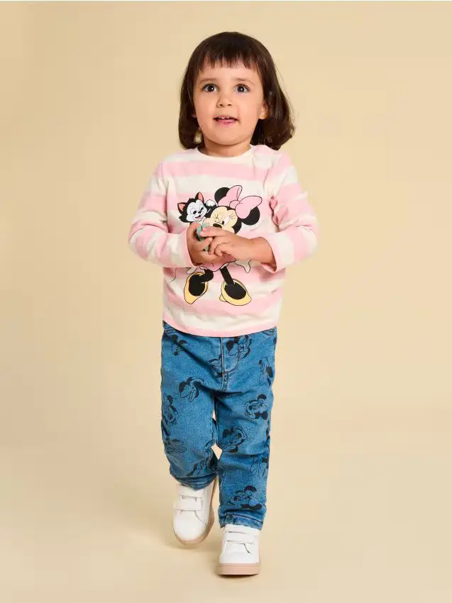 Jeans con fodera in pile Minnie Mouse - blu