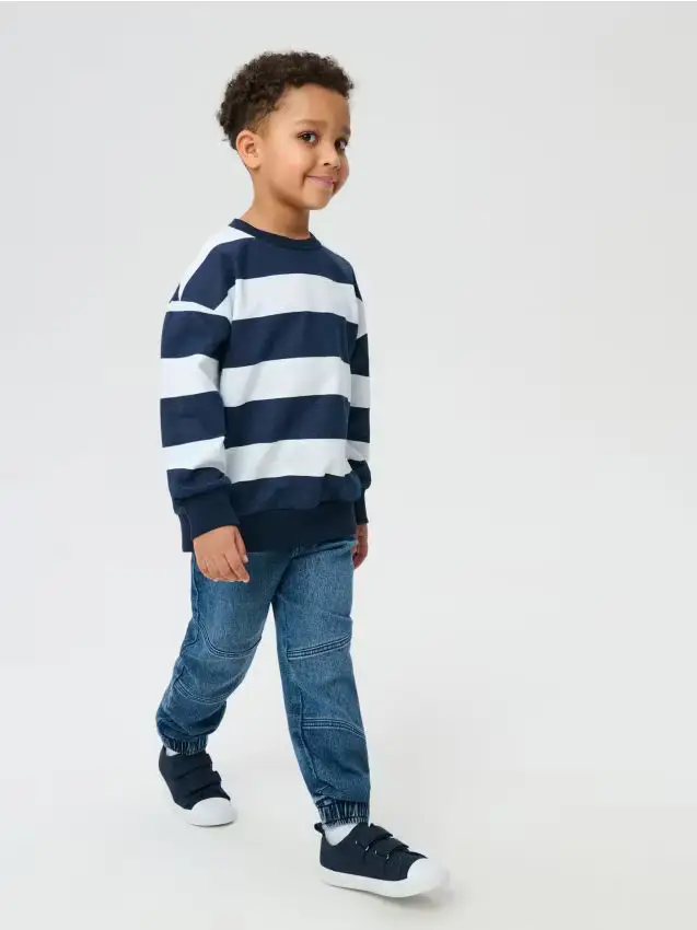 Jeans jogger con cuciture - blu scuro