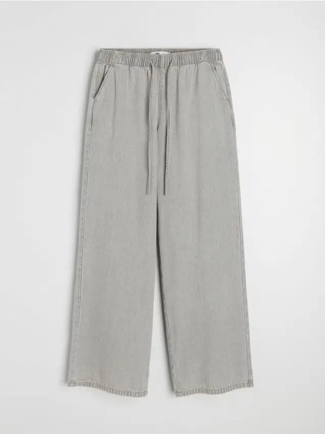 Jeans jogger wide leg - grigio chiaro