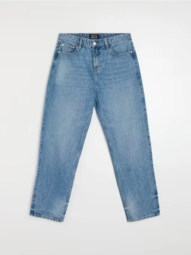 Jeans loose fit con effetto washed - blu