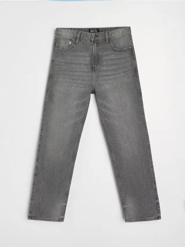 Jeans loose fit con effetto washed - grigio