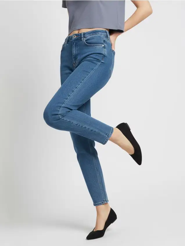 Jeans mom fit - blu