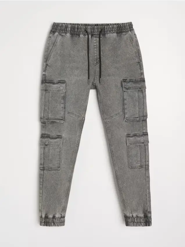 Jogger in denim - grigio chiaro