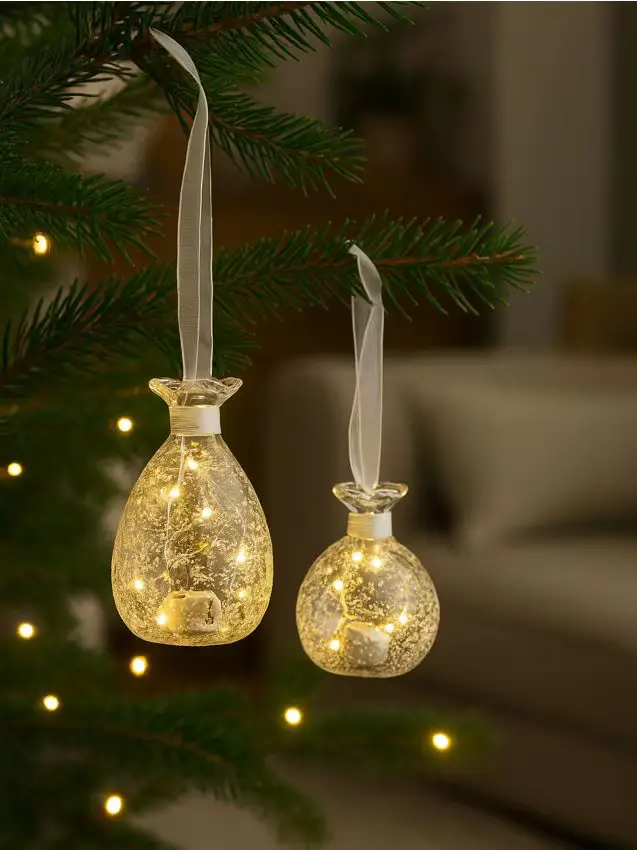 Lampada a sospensione LED con tema natalizio - clear