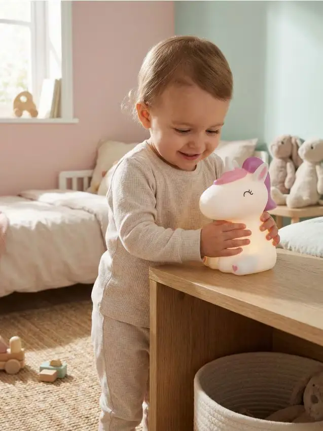 Lampada da notte LED per bambini a forma di unicorno - bianco