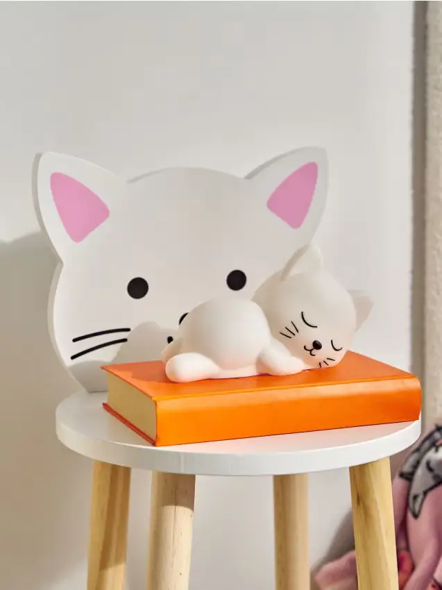 Lampada da notte per bambini a forma di gattino - bianco