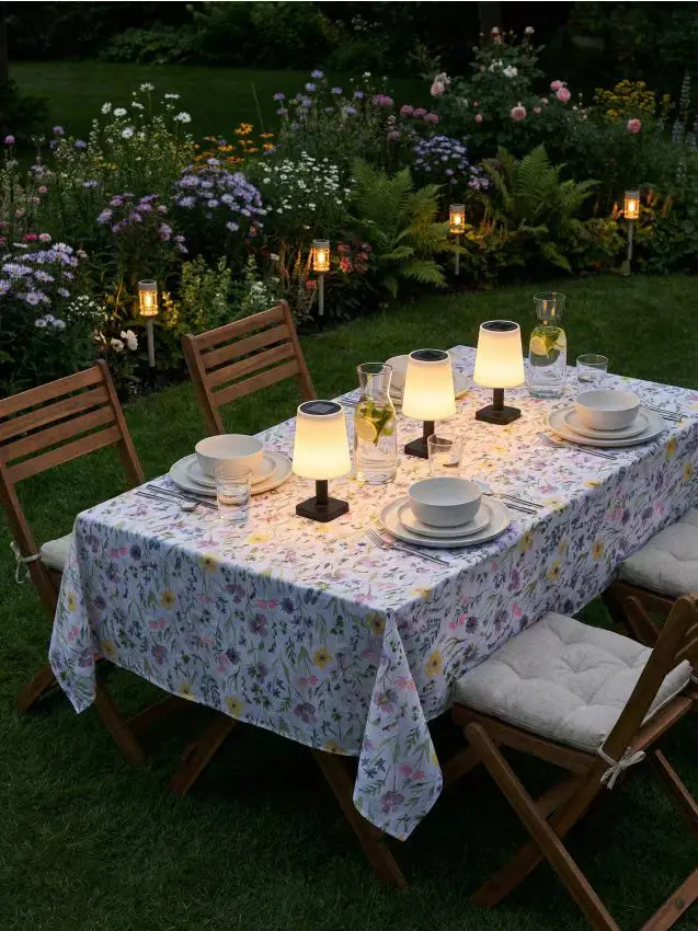 Lampada da tavolo decorativa solare LED - bianco