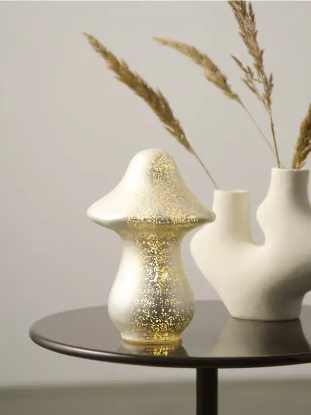 Lampada da tavolo LED a forma di fungo - argento