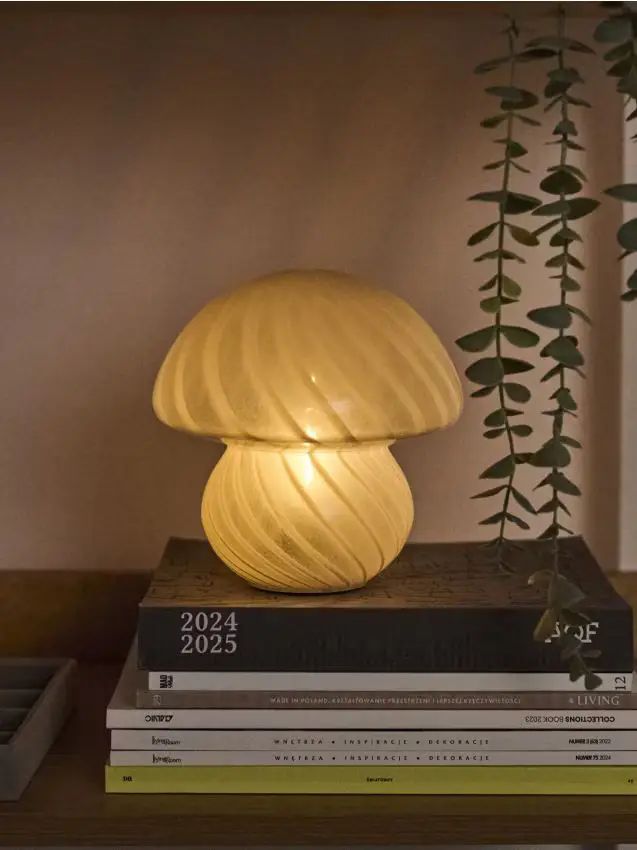 Lampada da tavolo LED a forma di fungo - bianco