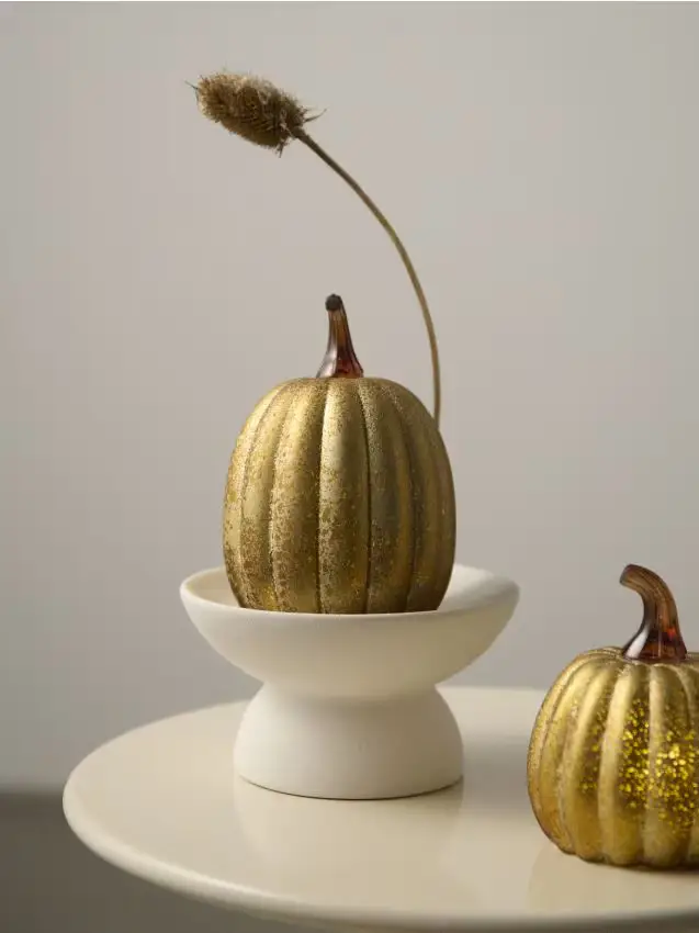 Lampada da tavolo LED a forma di zucca - marrone dorato