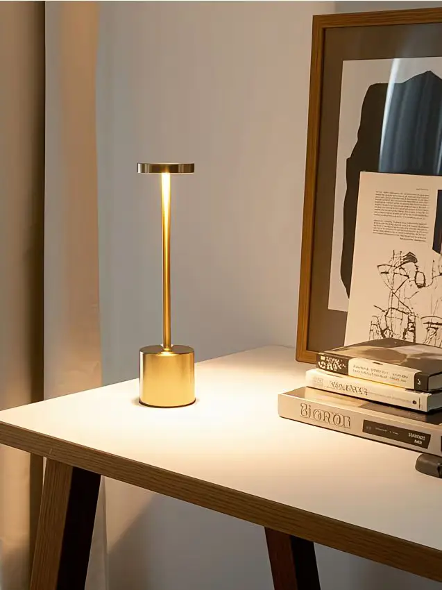 Lampada da tavolo - marrone dorato