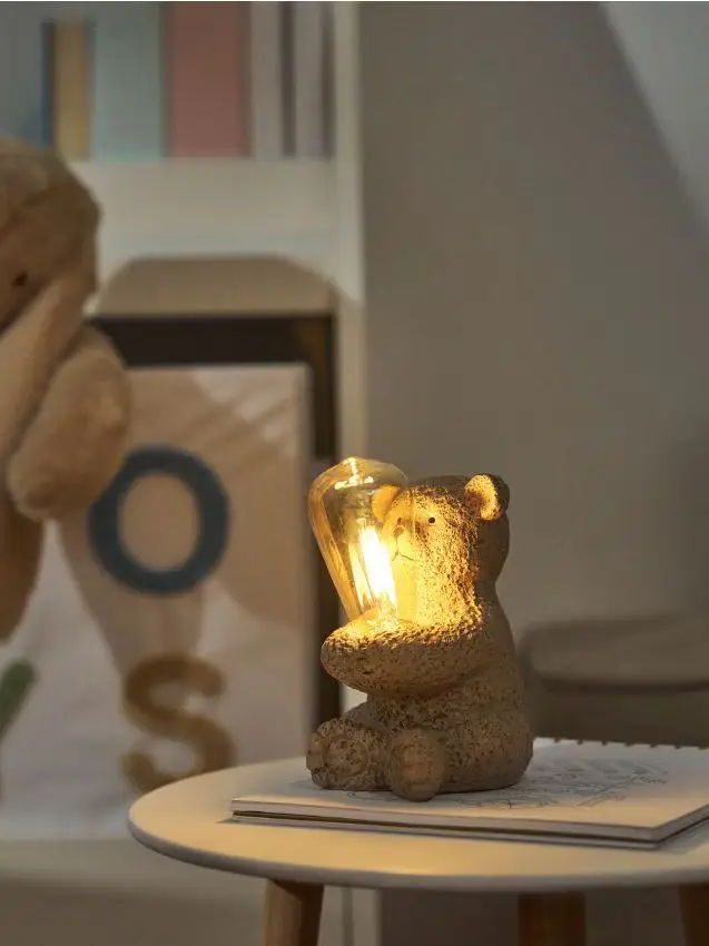 Lampada decorativa LED a forma di orso - beige
