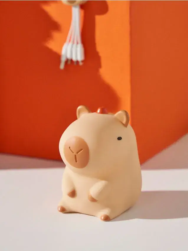 Lampada LED a forma di capibara - arancione chiaro