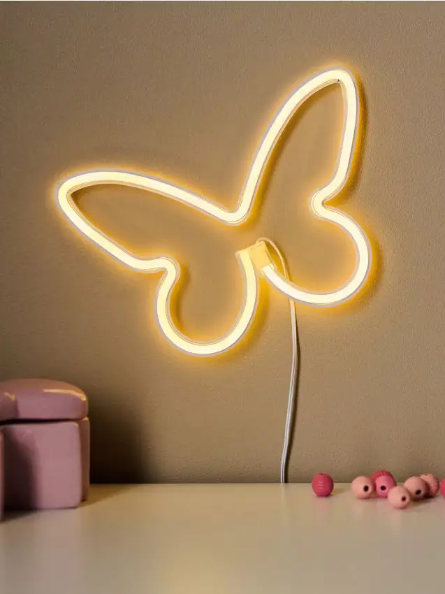 Lampada LED a forma di farfalla - bianco