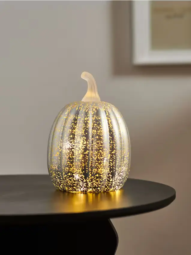 Lampada LED a forma di zucca - argento