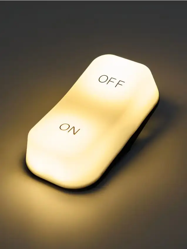 Lampada LED con motivo di interruttore - bianco