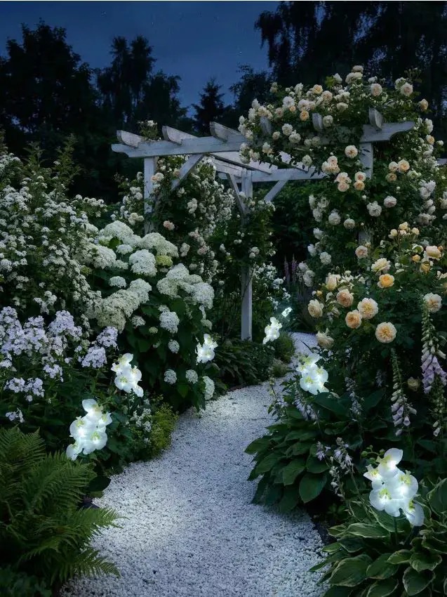 Lampada solare da giardino a forma di fiori - bianco