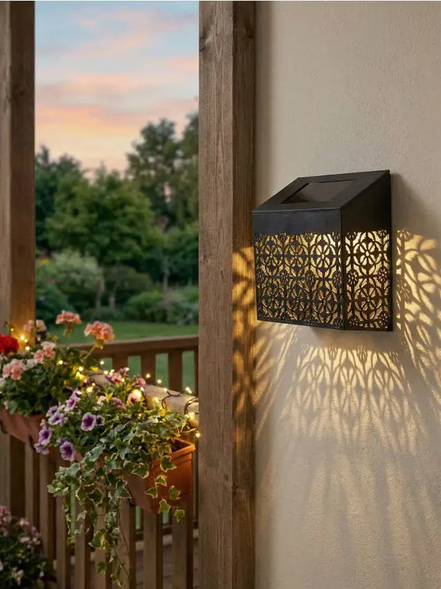 Lampada solare da parete - nero