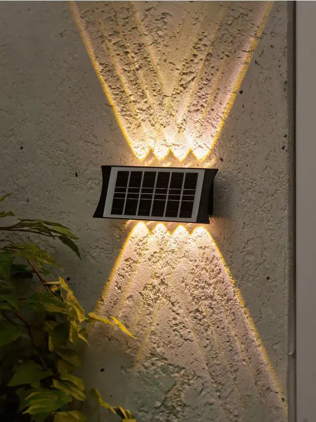 Lampada solare da parete - nero