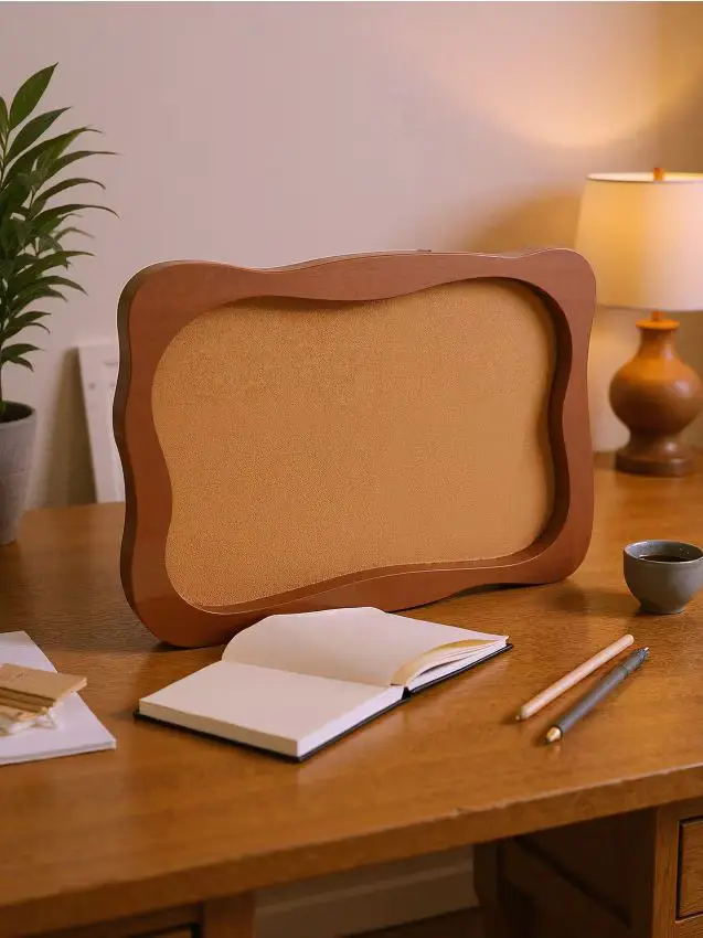 Lavagna in sughero con cornice decorativa - marrone