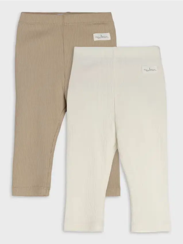 Leggings a coste 2 pezzi - panna