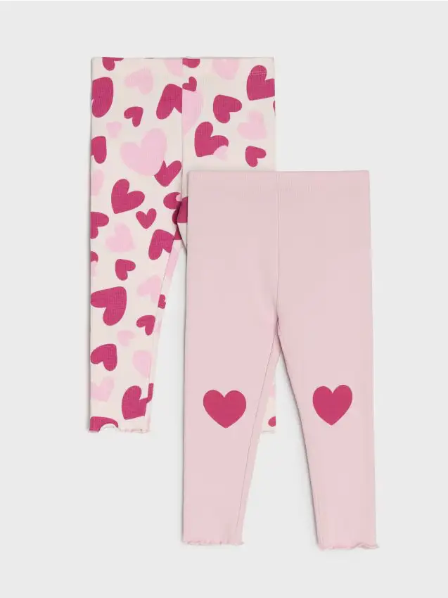 Leggings a coste 2 pezzi - rosa pastello