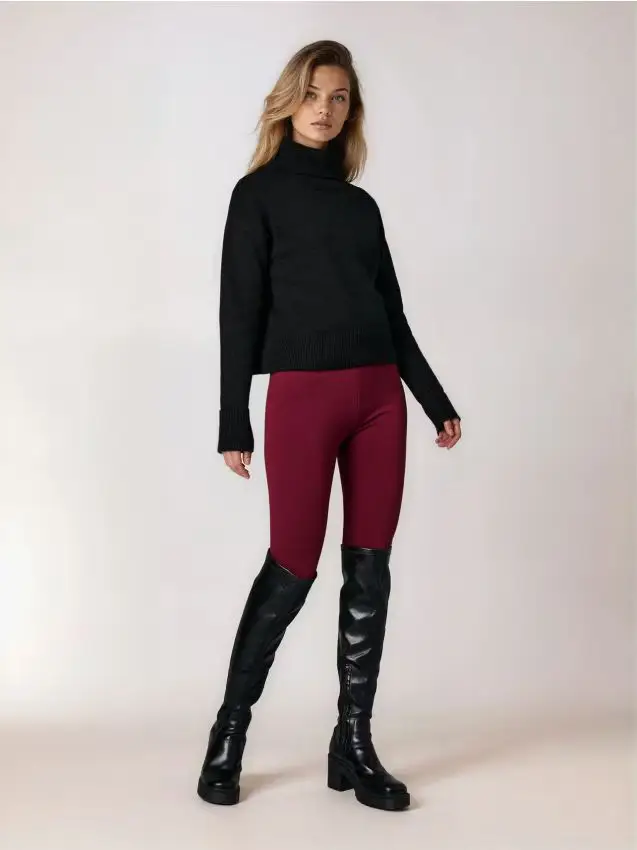 Leggings con sottopiede - bordeaux