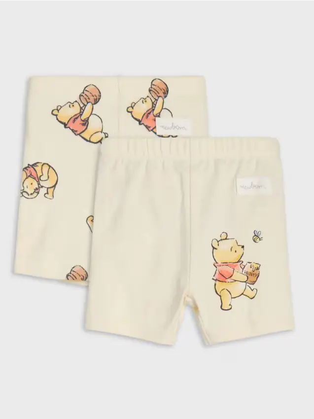 Leggings corti confezione da 2 Winnie The Pooh - panna