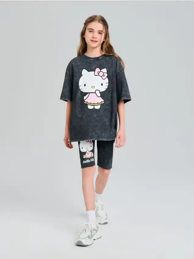 Leggings corti Hello Kitty - nero