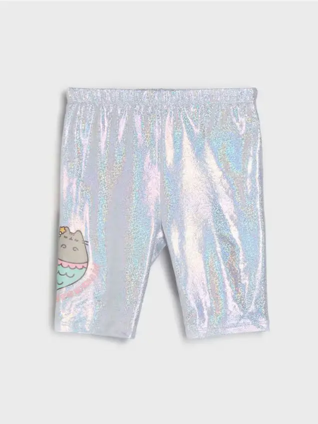 Leggings corti Pusheen the Cat - argento