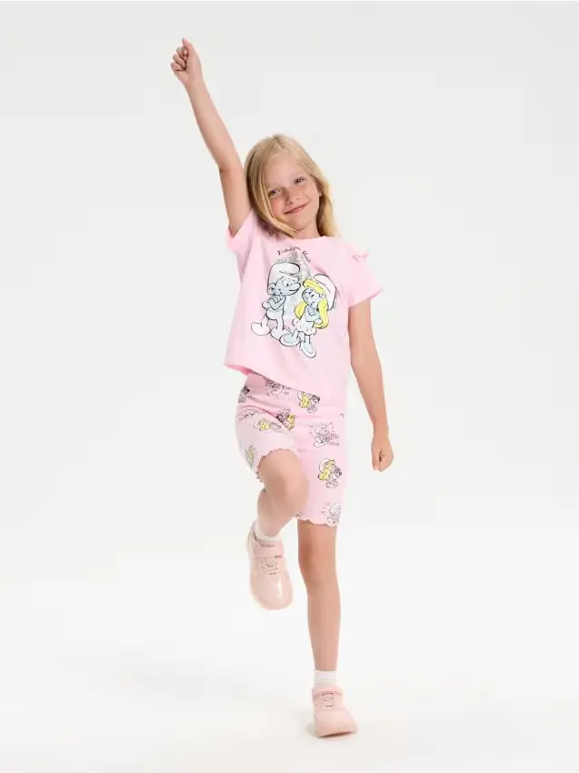 Leggings corti The Smurfs - rosa pastello