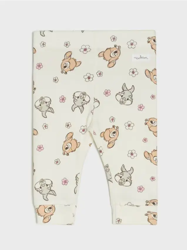 Leggings in cotone Bambi - panna