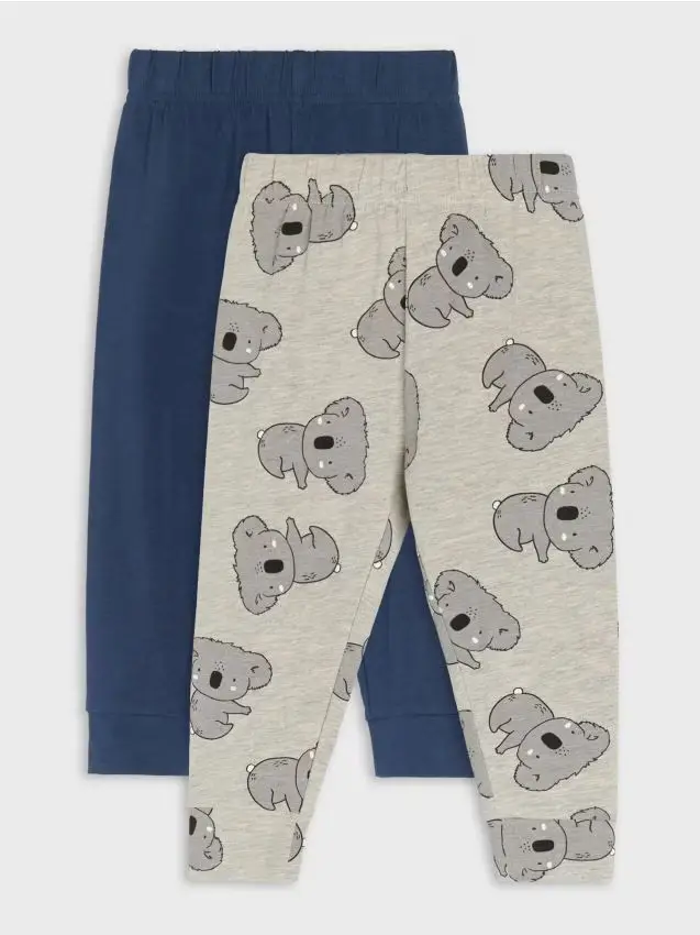 Leggings in cotone con motivo koala 2 pack - grigio chiaro