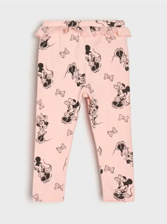 Leggings in cotone con motivo Minnie Mouse - rosa