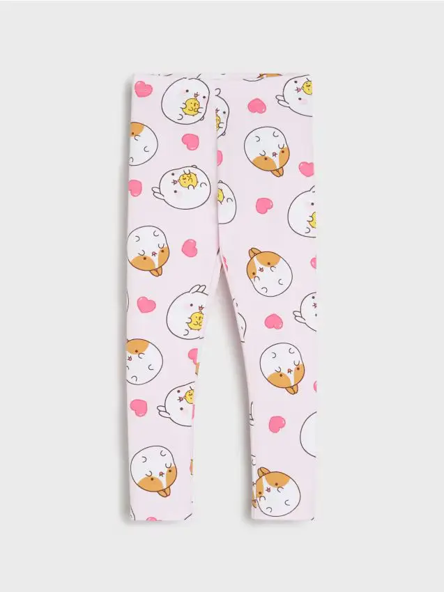 Leggings in cotone con motivo Molang - rosa