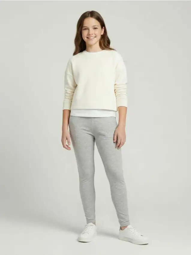 Leggings in cotone - grigio chiaro