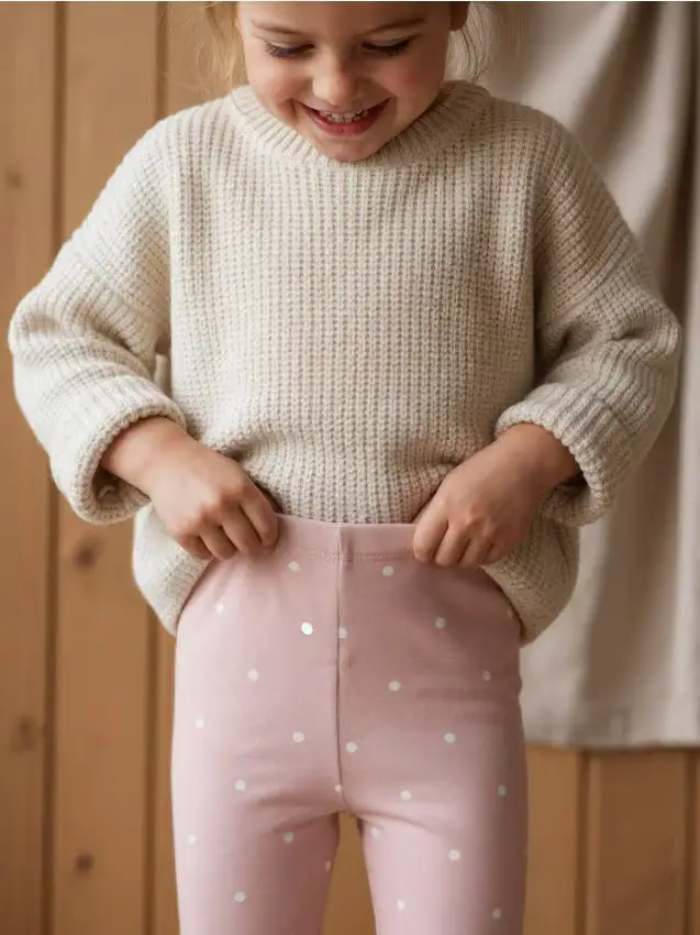 Leggings in cotone - rosa cipria