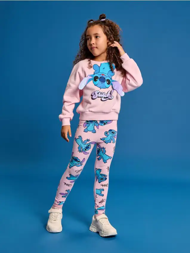 Leggings in cotone Stitch - rosa pastello