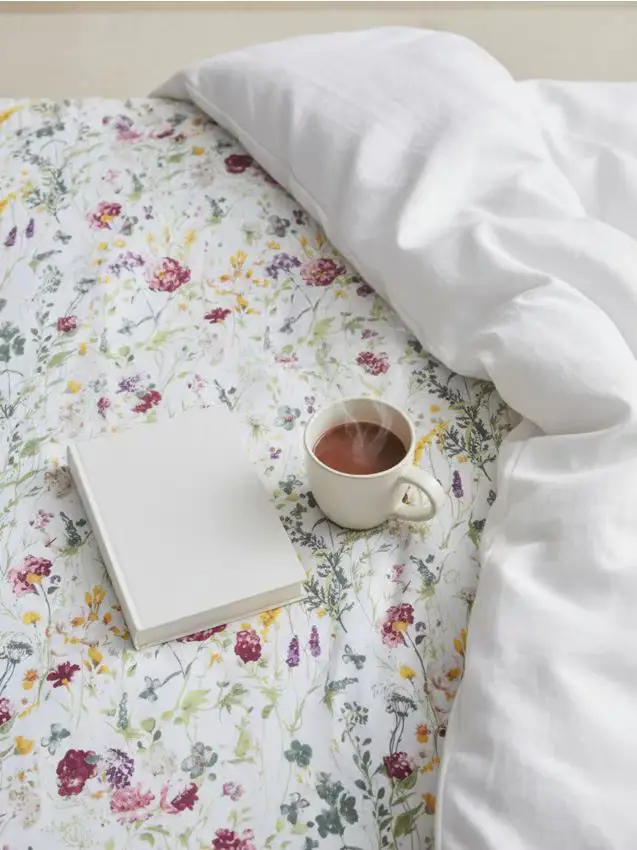 Lenzuolo con angoli in cotone con fiori - multicolor