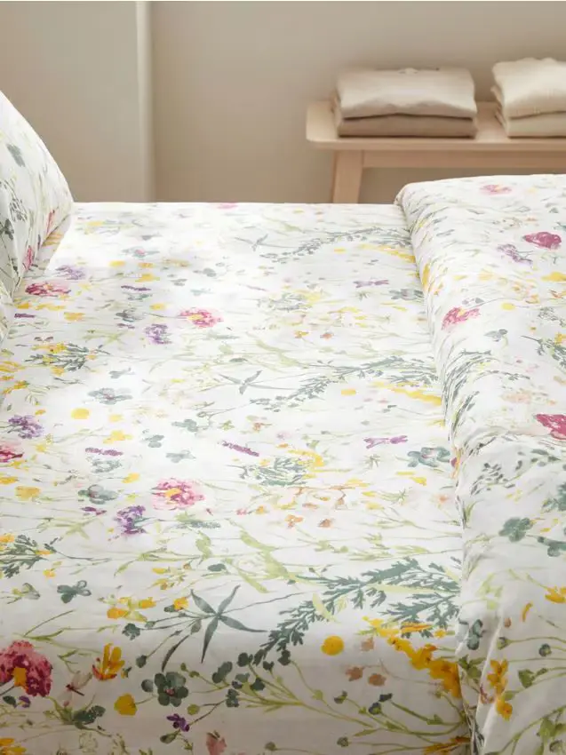 Lenzuolo con angoli in cotone con fiori - multicolor