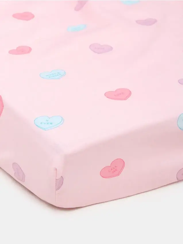 Lenzuolo con cuori - rosa