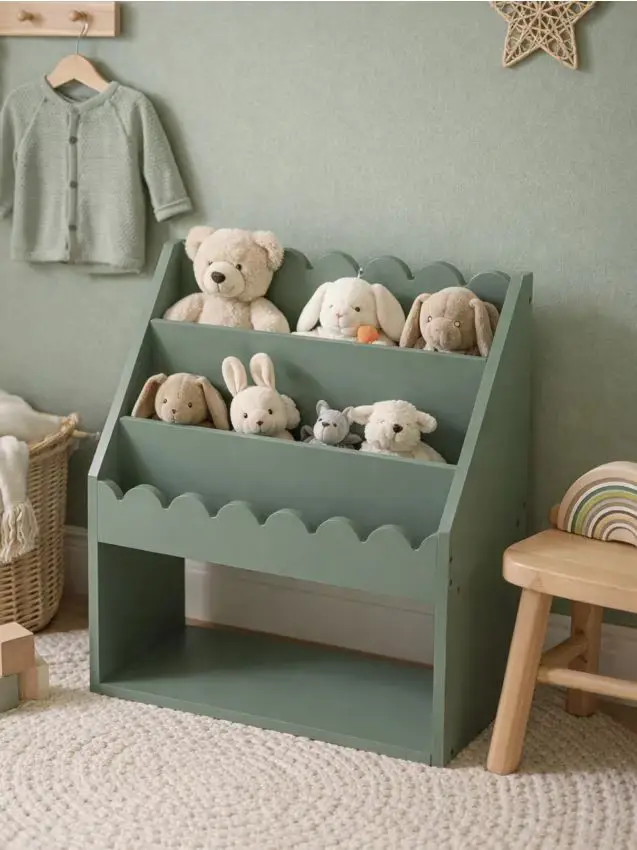 Libreria con bordo ondulato - verde scuro