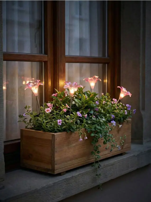 Luce LED solare a forma di fiore - rosa pastello