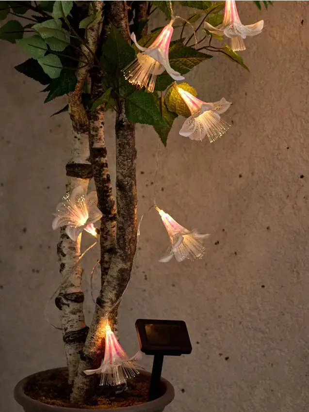 Luci solari LED a forma di fiori - bianco
