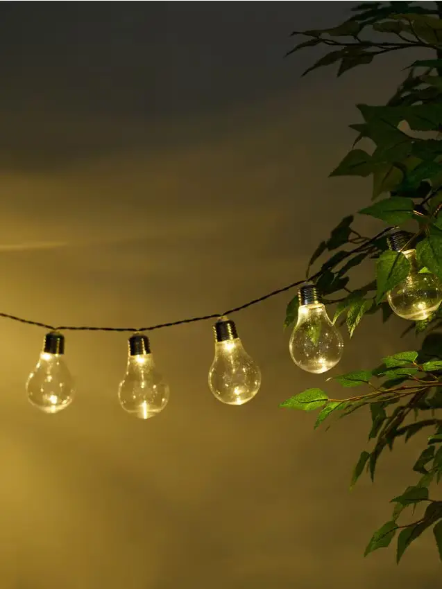 Luci solari LED da giardino a forma di lampadine - bianco
