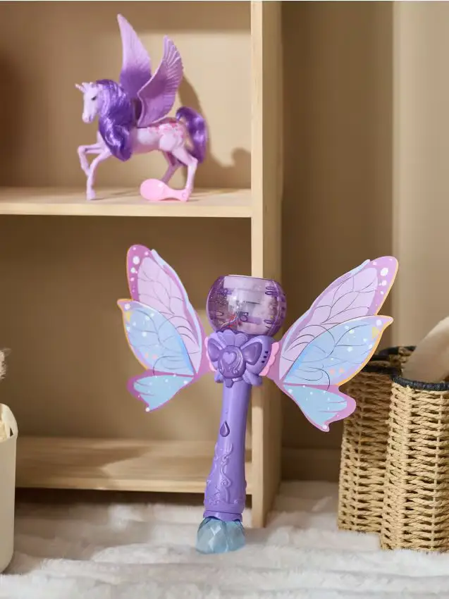 Macchina per bolle di sapone a forma di bacchetta magica fata - multicolor